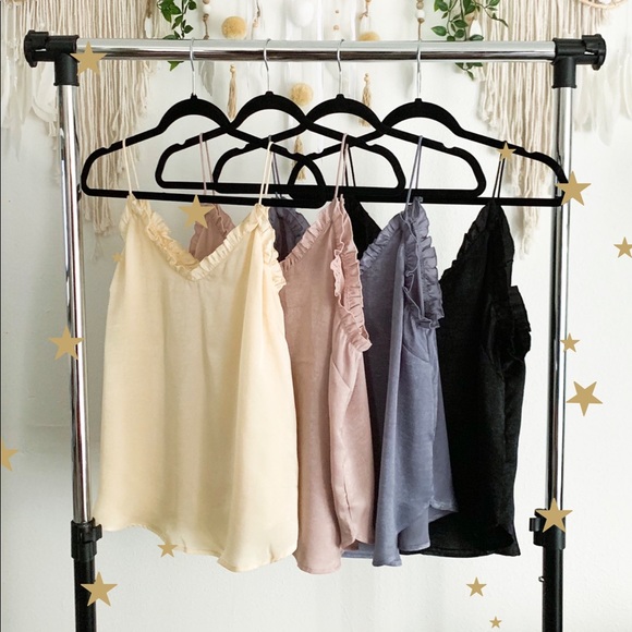 Blush Ruffled Satin Cami - Picture 2 of 5